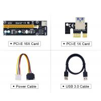 PCI-E Riser Card PCIE 1X to 16X Extender + USB 3.0 Cable / 4Pin Molex Power For Bitcoin Ethereum Miner